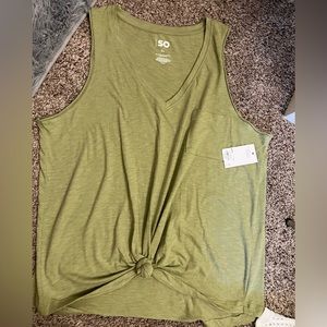 SO XL junior knit top green